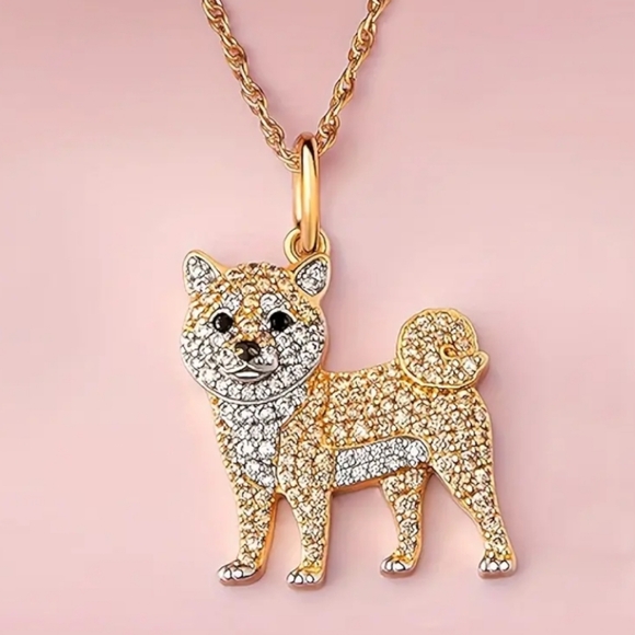 NEW! Cubic Zirconia Shiba Inu Keychain/Bag 👜🎒 Charm & Jewelry Pendant ~ 🎁🐾🐕 - Picture 2 of 15